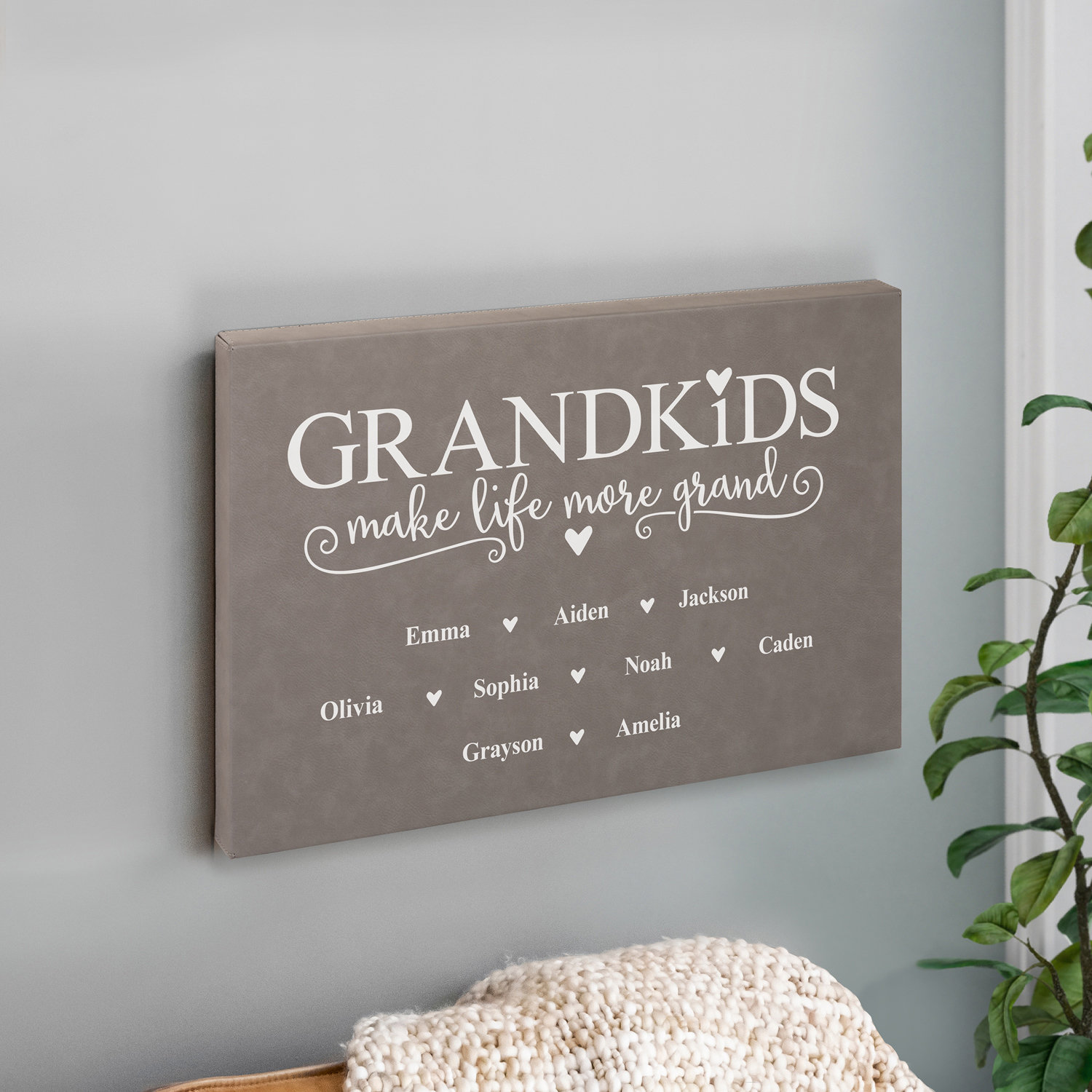 Quadro personalizzato con scritta su tela, decorazione da parete