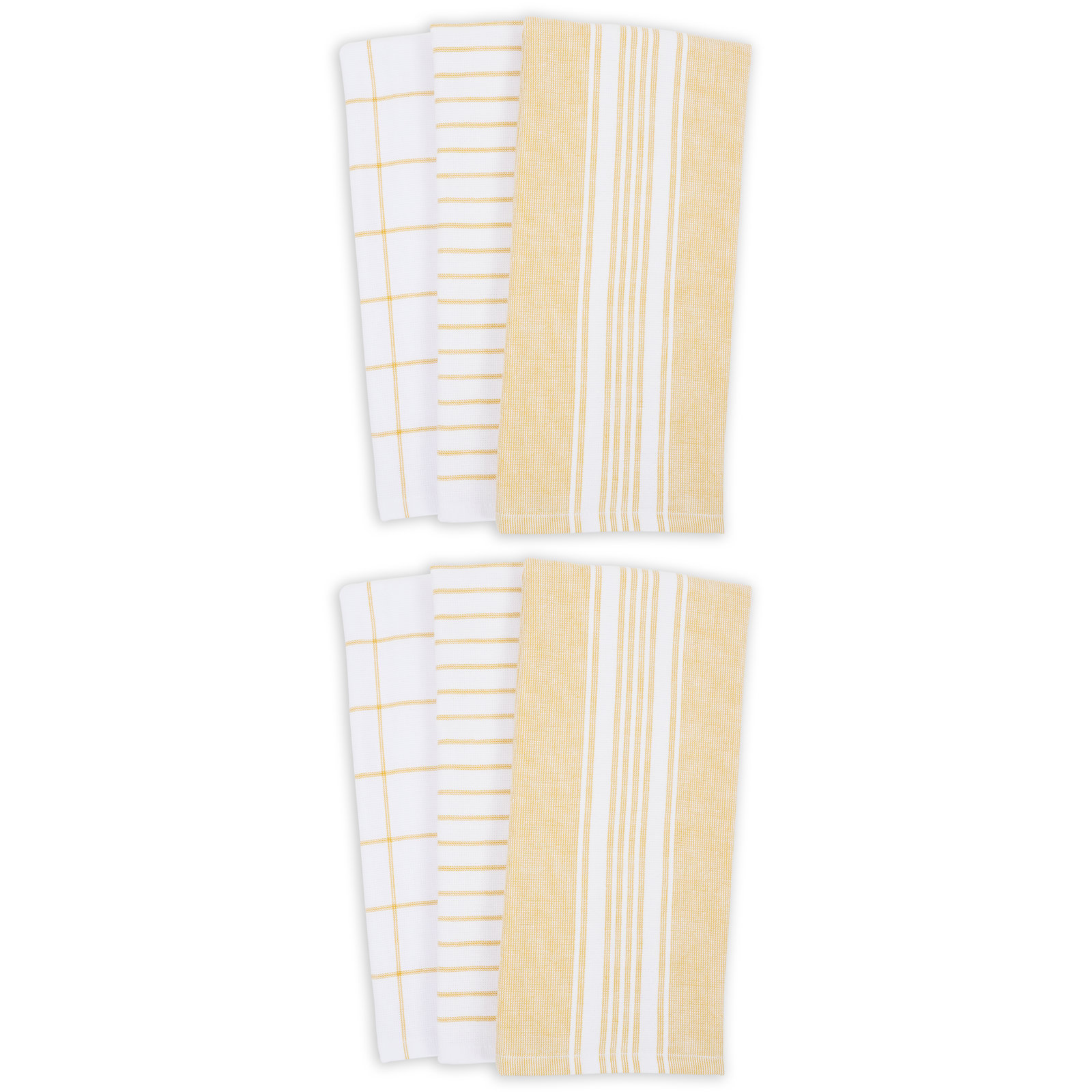 Damali Stripe Kitchen Towel Linen Set, Yellow