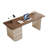 70.87"Beige Rectangular Solid + Manufactured Wood Desk,3-drawer-1762031009