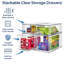 4 bacs de rangement en plastique transparents empilables Sorbus