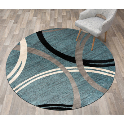 Tolchester Abstract Blue/Gray/Black Area Rug