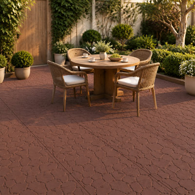 Dalles de terrasse emboîtables New Stone Texture 12 po x 12 po (paquet de 44) – Installation facile, brun
