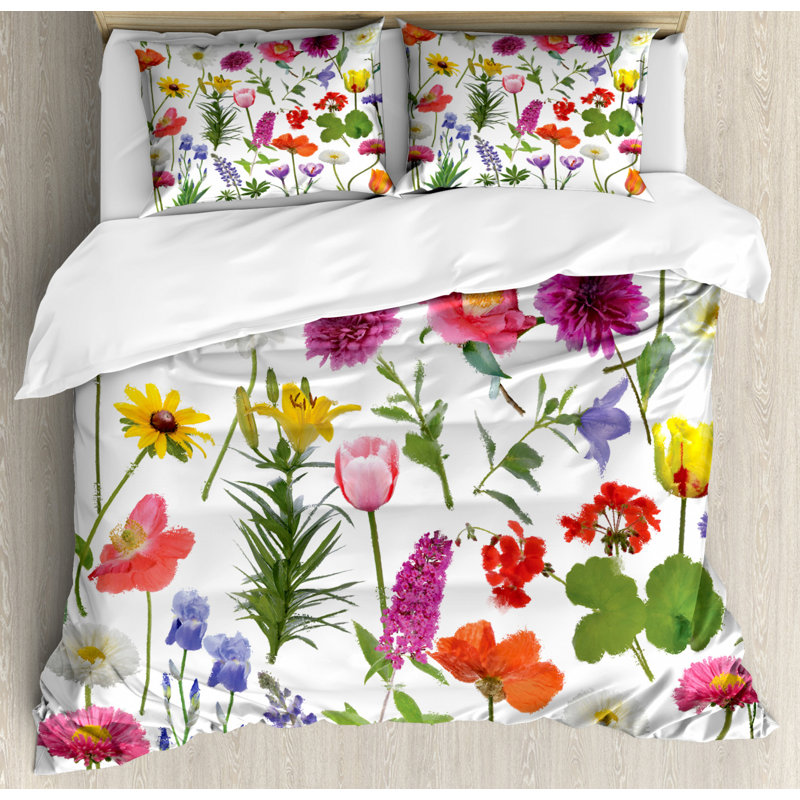 Cottage Americana Polyester Floral Duvet Cover