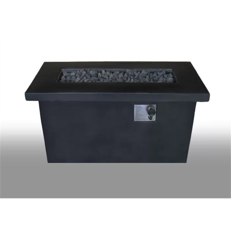 24'' H Concrete Propane/Natural Gas Outdoor Fire Pit Table, Charcoal