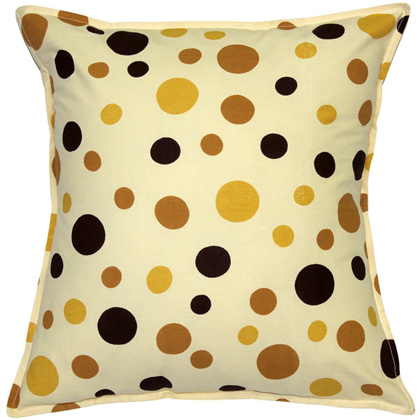Coussin décoratif en coton "pois dot confettis" Palmyra, Jaune