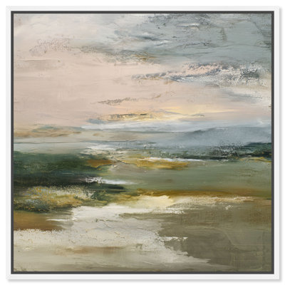 "Rolling Green II", reproduction d'art sur toile encadrée par Art Remedy, cadre blanc, 12 x 12