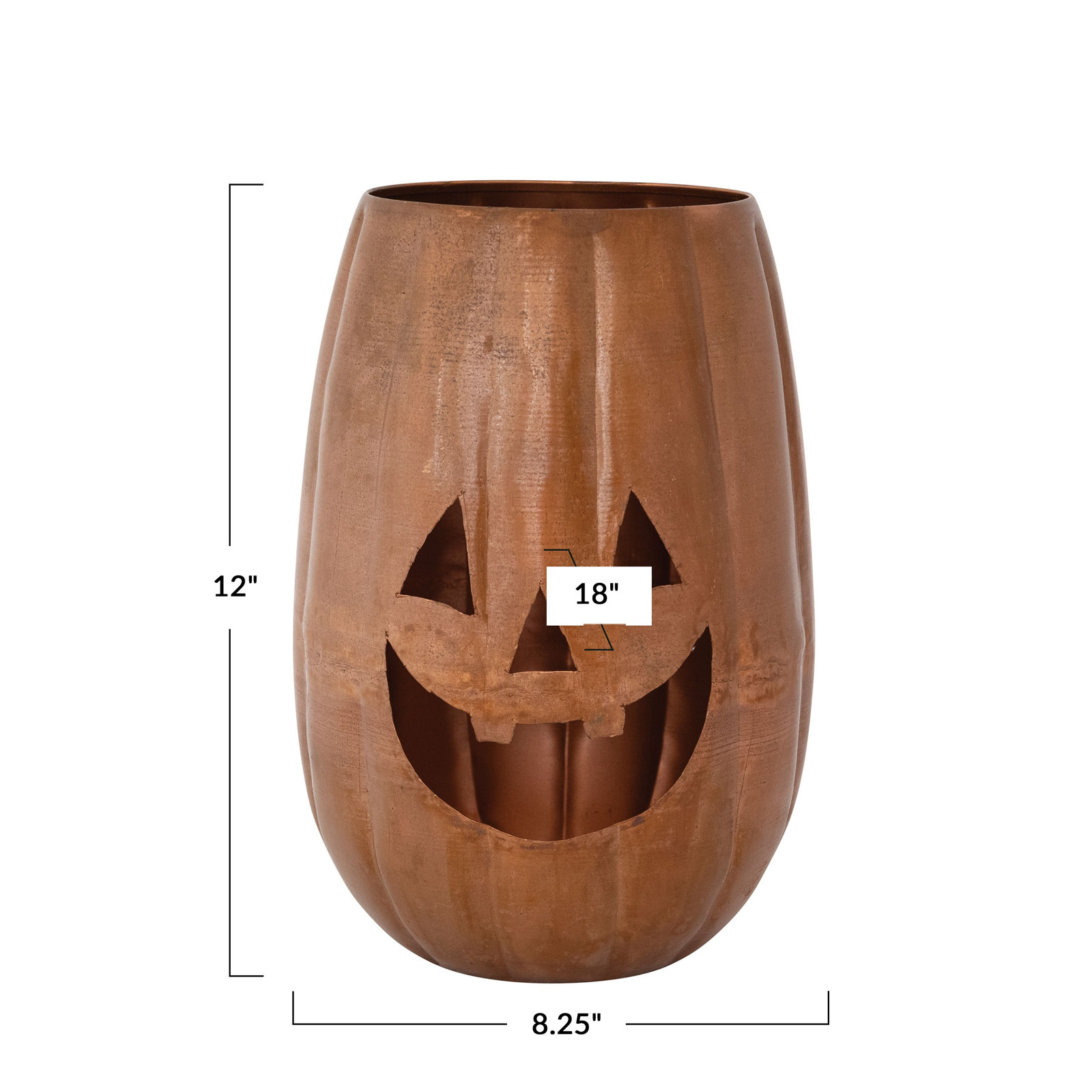 Metal Jack-O-Lantern Candle Holder With Cut-Outs
