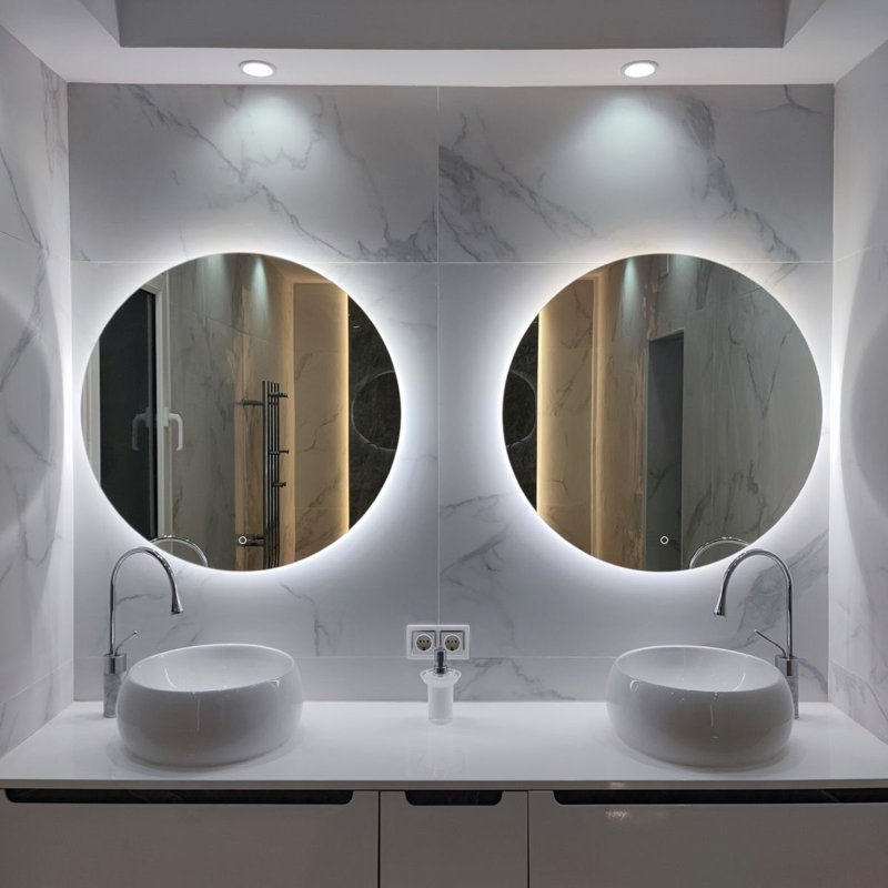Round Mirror, 203.2 cm H x 203.2 cm W