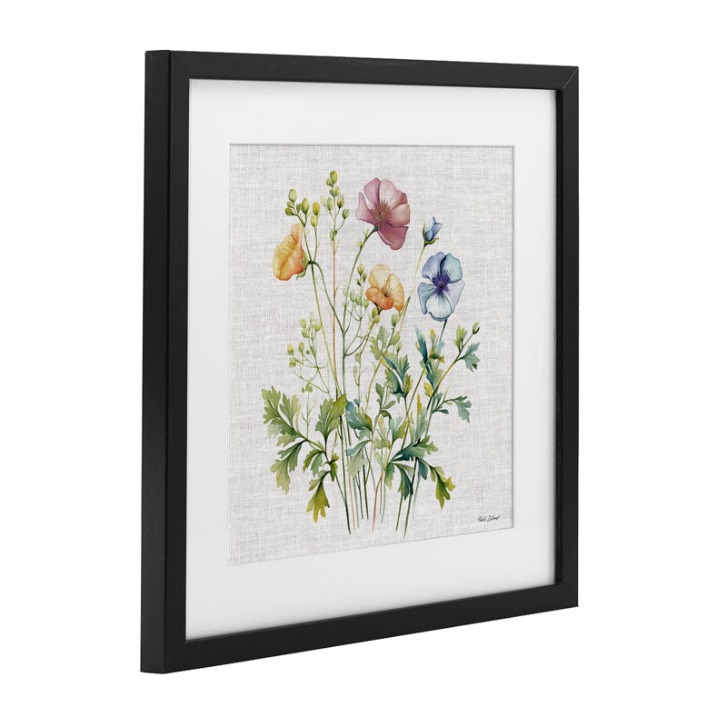 Wild Botanical Bundle, reproduction encadrée sous verre, design par Nicole DeCamp, H 13 po x l 13 po, Cadre noir minuit