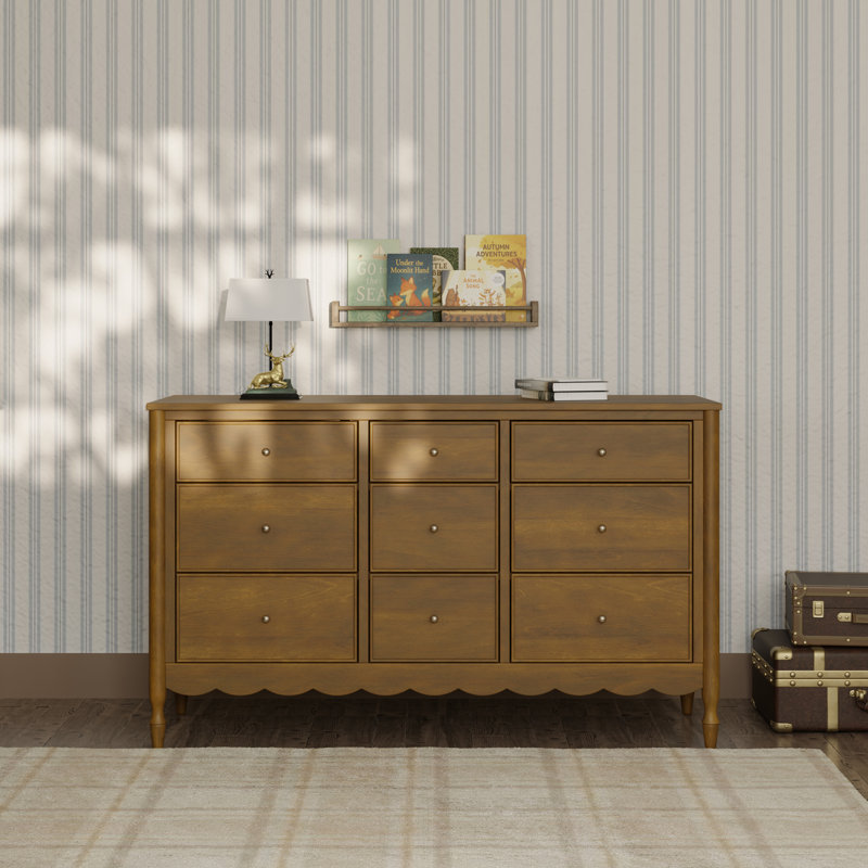 Commode 9 tiroirs Ambrosia, Noyer naturel