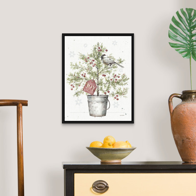 «Christmas Greenery A Christmas Weekend III» par Lisa Audit - peinture sur toile tendue, Cadre noir, H 21,25 po x l 17,25 po