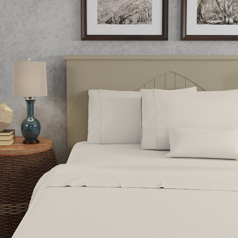 Soft & Silky Tencel Sateen Lyocell Sheet, Full/Double, Ivory