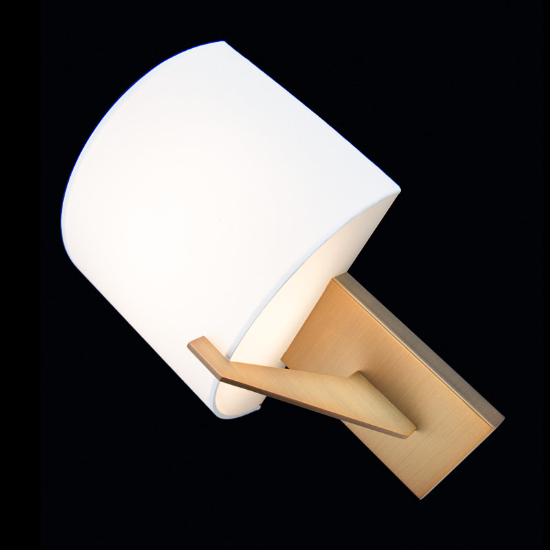 Fitzgerald LED Flush Mounted Sconce, 11" H x 4" W x 8" D, 2700K, Aged Brass