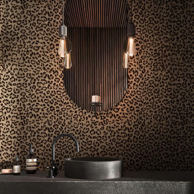 Yellow Leopard Print Self-Adhesive Wallpaper! Waterproof & Removable, Unique & Stylish—For Bedroom & Bathroom Decor!