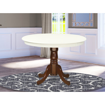 Hartland Dining Room Table - a Round kitchen Table Top with Pedestal Base, Cappuccino