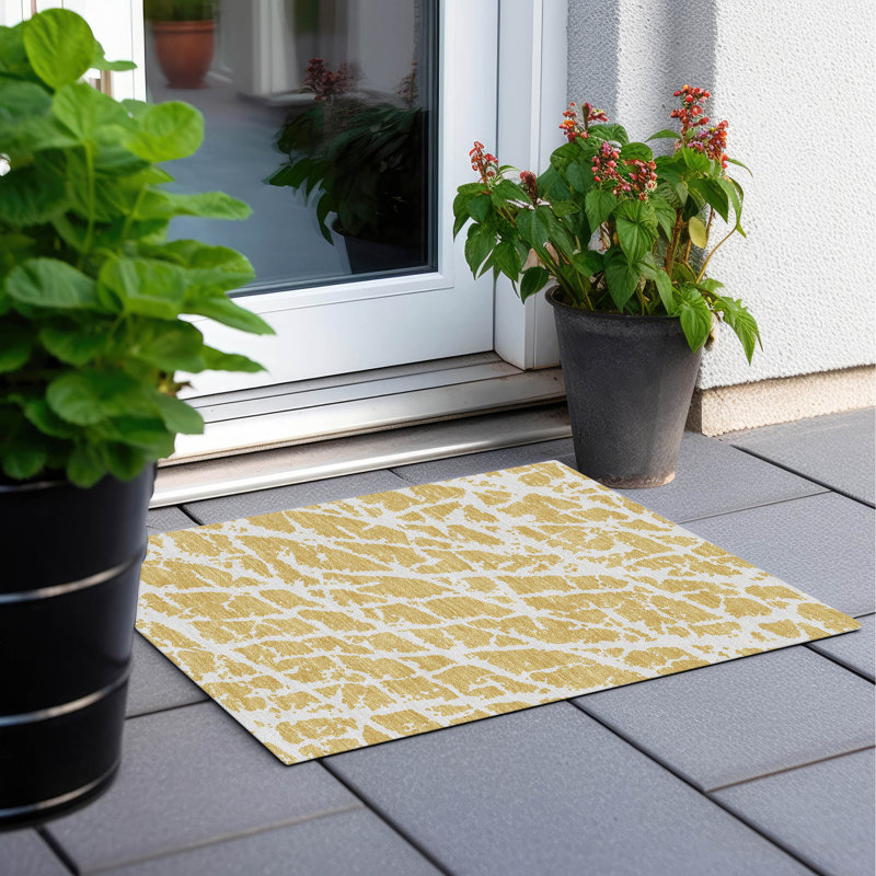 Tapis intérieur / extérieur Kyrie avec envers antidérapant, Rectangle 1 pi 8 po x 2 pi 6 po