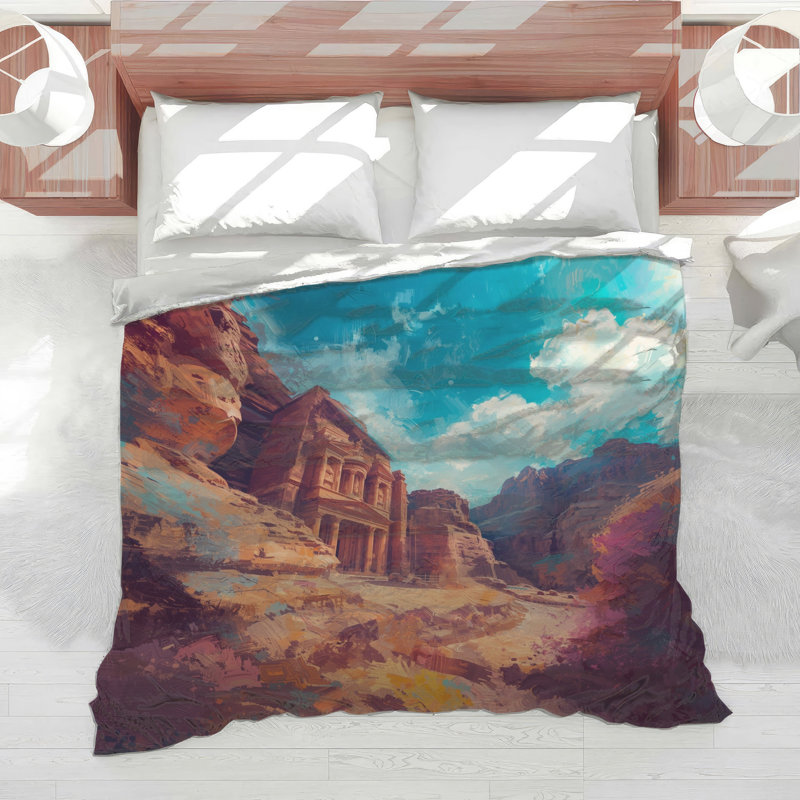 Ancient Petra Landscape Comforter, King