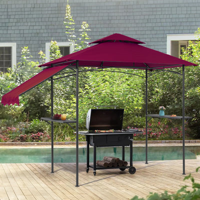 Pavillon de jardin en acier pour barbecue l 8 pi. x P 5 pi.
