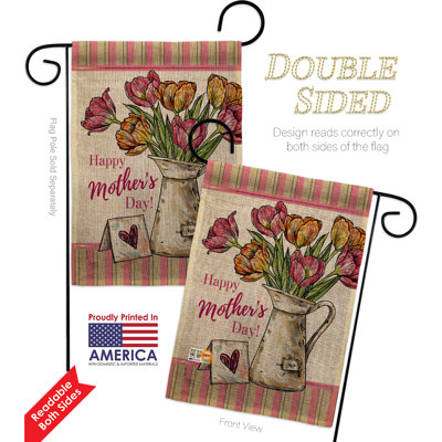 Double Sided 18.5'' H x 13'' W Polyester Mother's Day Flag Set