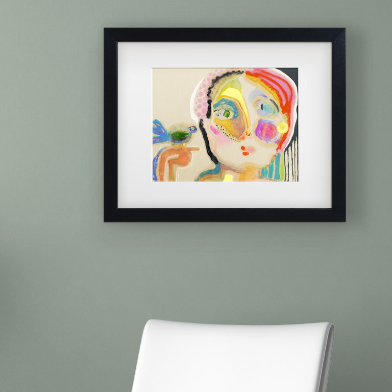 Wyanne Abstract Canvas Art with Black Frame and White Matte