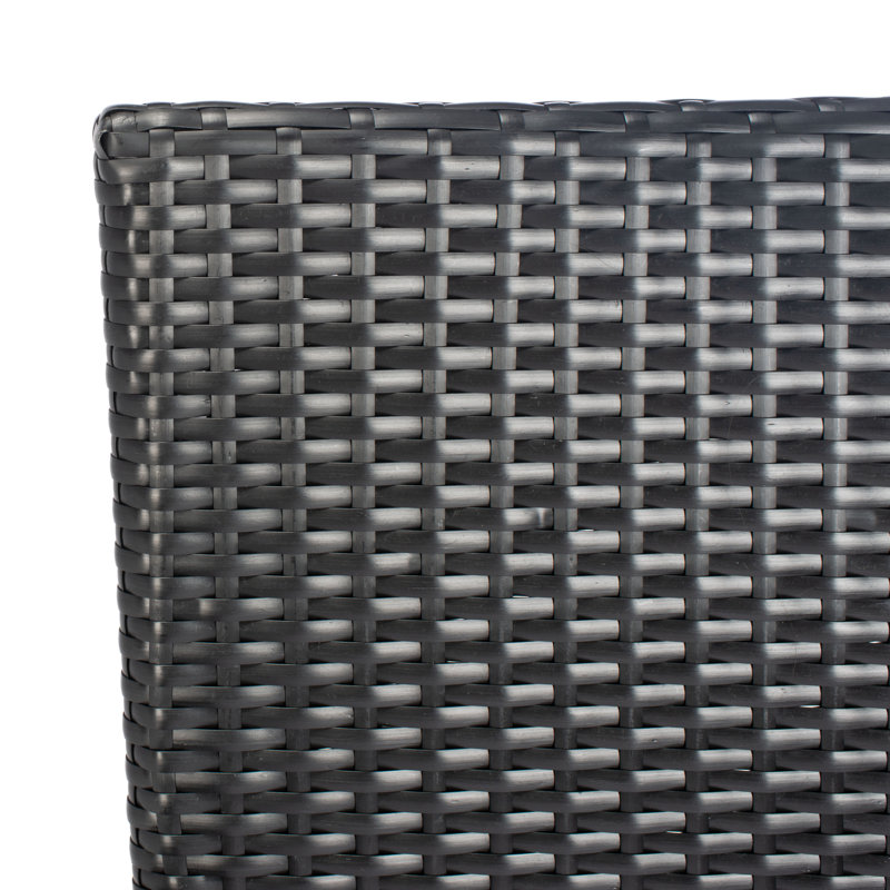 Hailee 8-Person Black Wicker Outdoor Dining Set with Glass Top