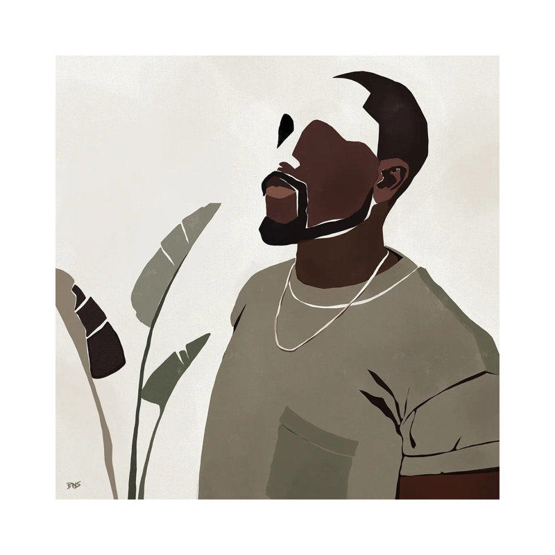 Isaac par Bria Nicole - impression d'art graphique, H 12 po x l 12 po x P 1,5 po, Toile tendue, Pas de tapis