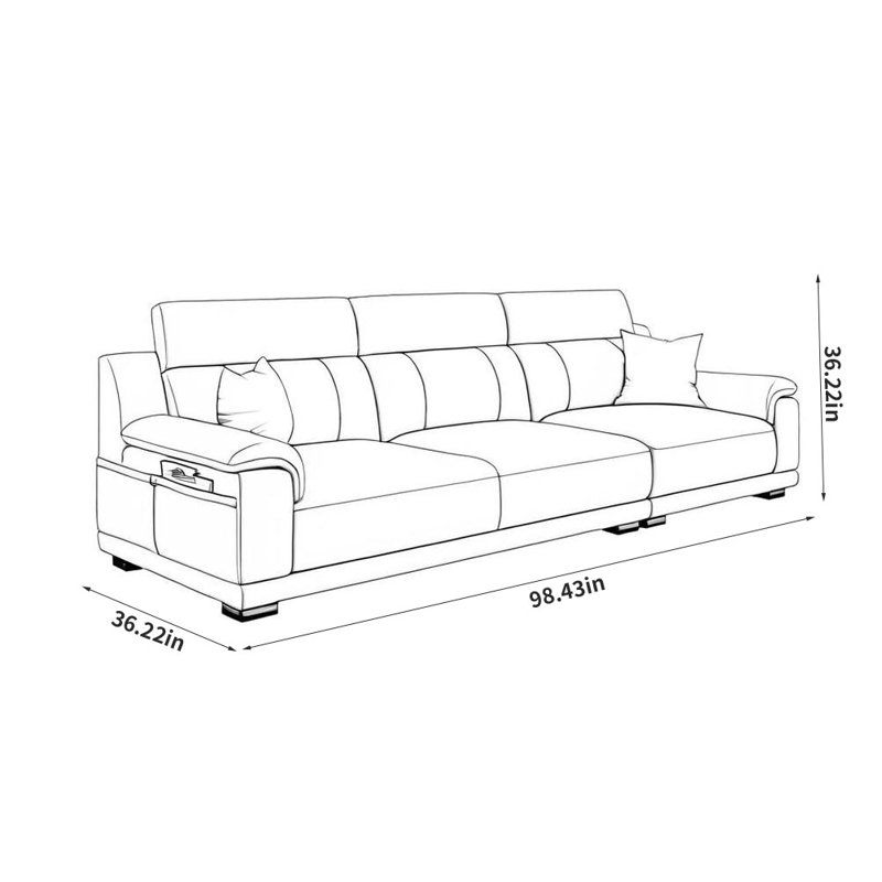 Simple And Creative Sofa, 36.22" H x 98.43" W x 36.22" D 