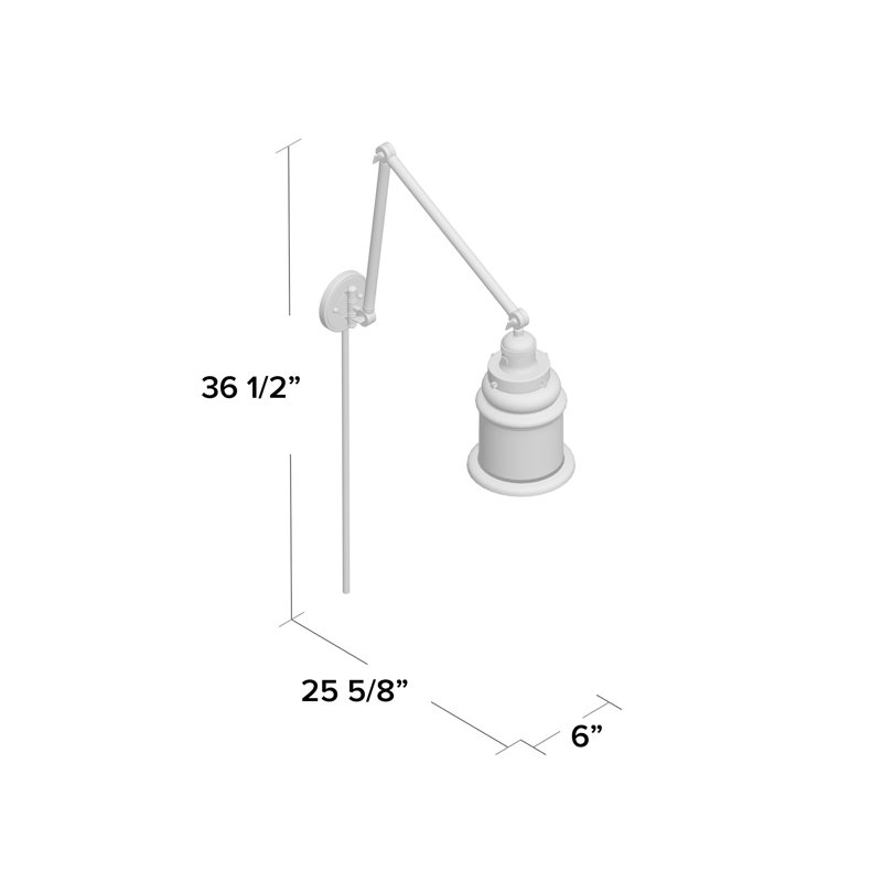 Bras pivotant à 1 lumière à intensité variable Galaviz, Bronze huilé, Transparent, Ampoule incandescente rétro de 60 watts