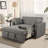 Shortridge 48.5"W 3-In-1 Convertible Linen Sleeper Sofa Bed Pull Out Couch Adjustable Backrest And Pillows-172112577