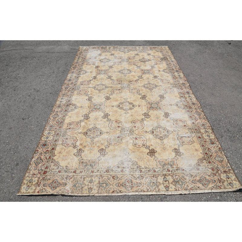 Tapis turc, tapis de cuisine, tapis rétro, grands tapis de 6 pi x 9,9 pi, tapis de luxe, tapis de cuisine beiges