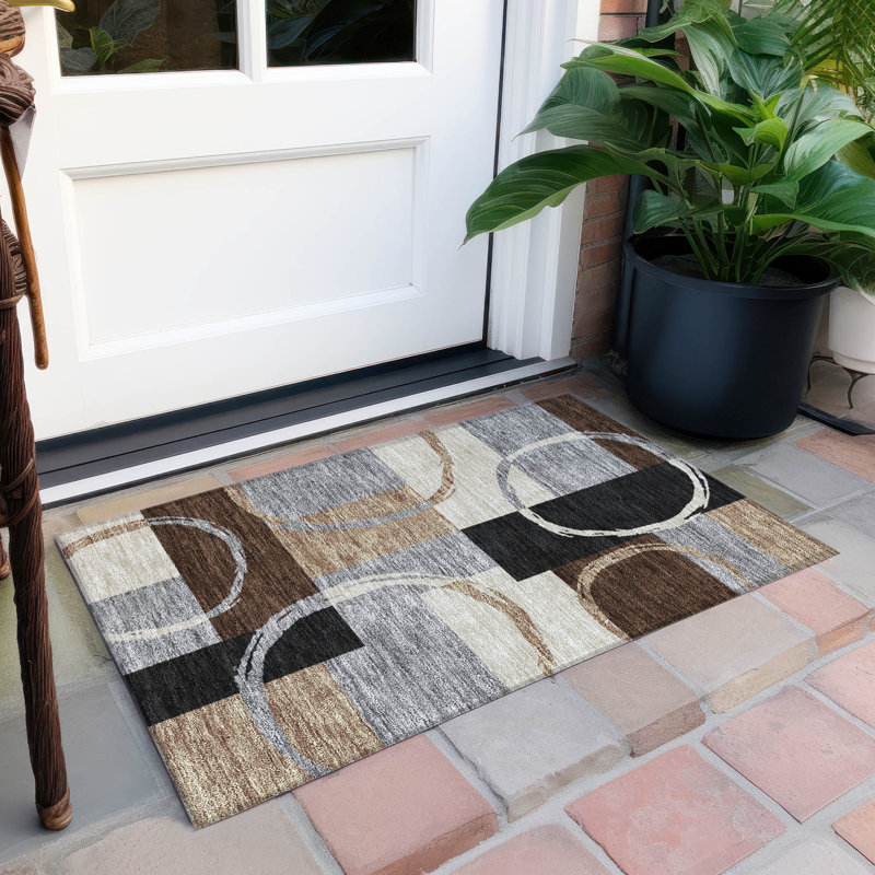 Aleh Area Rug with Non-Slip Backing, Rectangle 1'8" x 2'6"