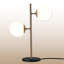 Lampe de table à culot en verre 2 lumières avec base en métal noir - Double lumière moderne-1946618180-1946618182