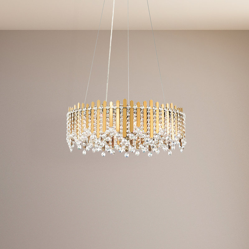 Chatter 12 - Light Chandelier, Gold Mirror, Heritage Crystal