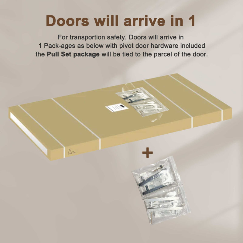 1 porte pliante en verre givré avec trousse de quincaillerie d'installation et poignée en T, 24 po x 80 po