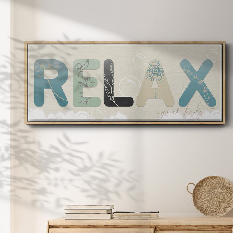 Relax Your Body- Framed Canvas, 8" H x 20" W