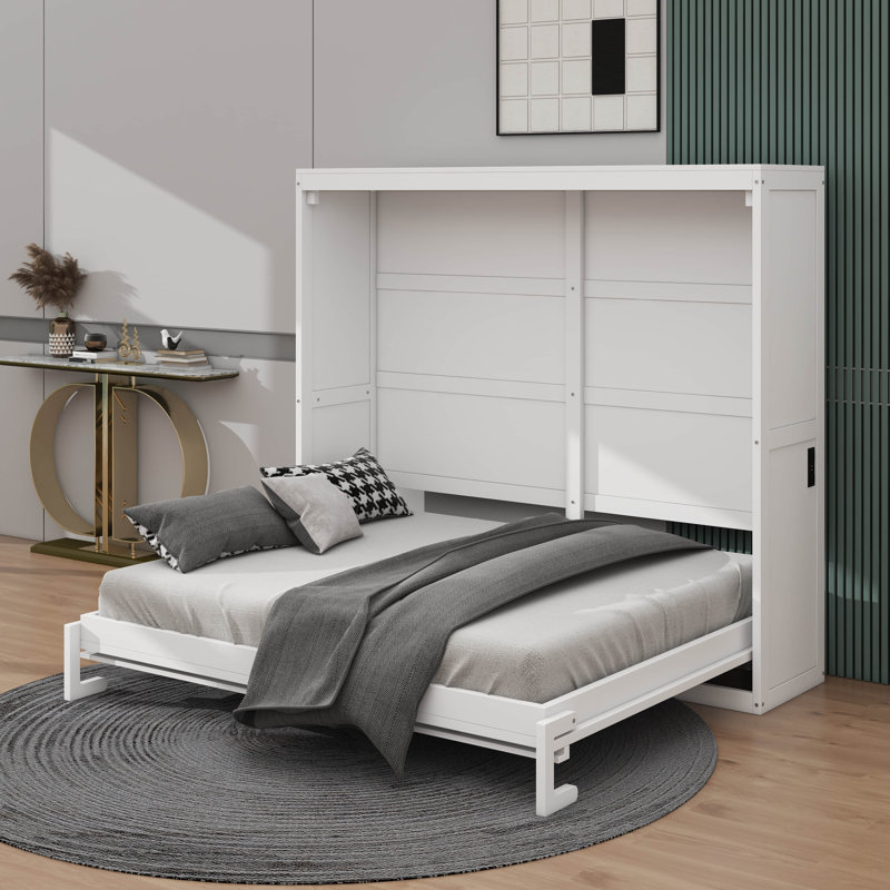 Lit escamotable double, Blanc
