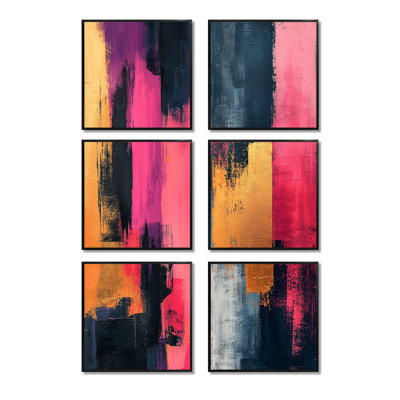 Fredia - Ensemble de 6 décorations murales abstraites