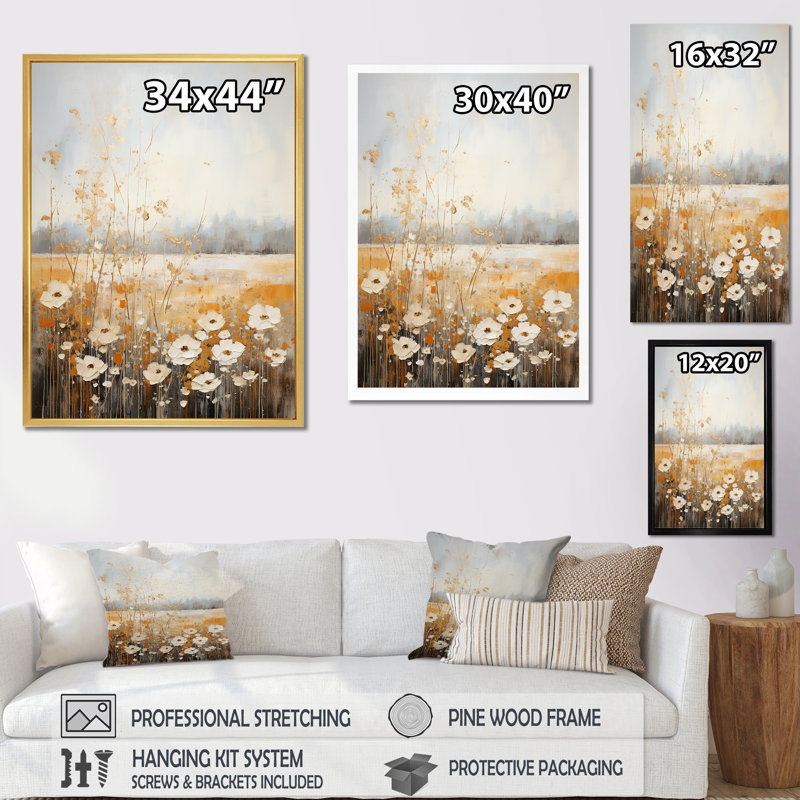 Meadow of Dreams I - impression, H 40 po x l 30 po x P 1,5 po, Cadre flottant doré