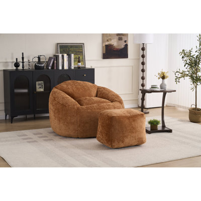 Fauteuil à billes en mousse pour adultes / adolescents avec rembourrage, fauteuil à billes avec housse en chenille ultra doux