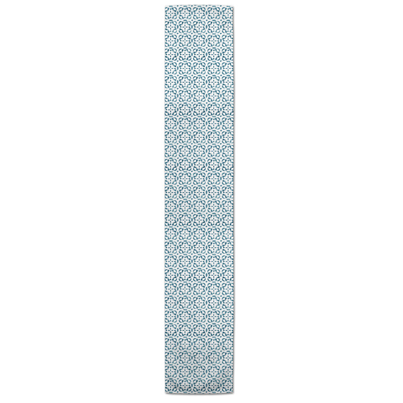 Milligan Tile Table Runner, 90" x 16", Sky Blue
