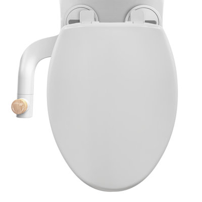 BioBidet Elongated Toilet Seat Bidet, Slow Close and DIY Install, White
