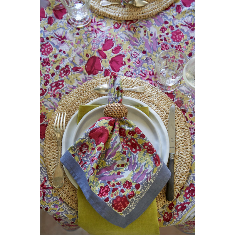 100% Cotton Square, Mustard/Grey
