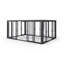 Pergola en aluminium noir 13 'x 10' avec toit à persiennes et parois coulissantes en verre