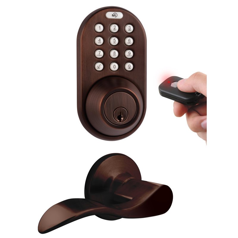 Levers With Deadbolt Reversible Entry Set, Oil Rubbed Bronze