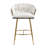 26'' Counter Height Bar Stools Velvet Kitchen Island Counter Bar Stool With Hand- Wave Back,Golden Chromed Base And Footrest (BEIGE)-603987383