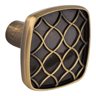 Brixwell BXB80072EB Contemporary Square Cabinet Knob, Zinc Material, 1-1/8" Length, 1-1/8" Width, Elegant Brass Finish