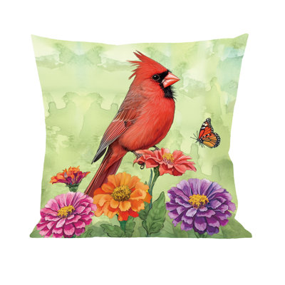 Spring Time Cardinal Indoor/Outdoor Throw Pillow Cover