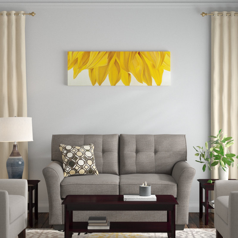 «Sunny Yellow», impression sur toile, H 16 po x l 48 po x 1,5 po, Toile avec cadre noir