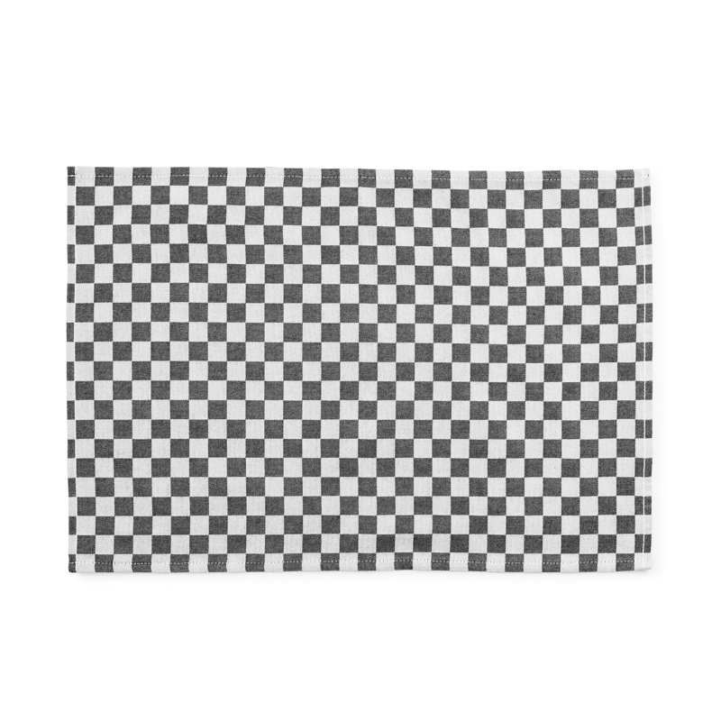 Flax Check Placemat, Set Of 4, Black