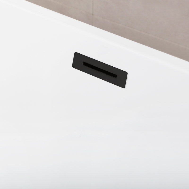 Kingston Brass Aqua Eden 71-Inch Acrylic Oval Rectangular Double Ended Pedestal Tub with Drain (No Faucet Drillings)